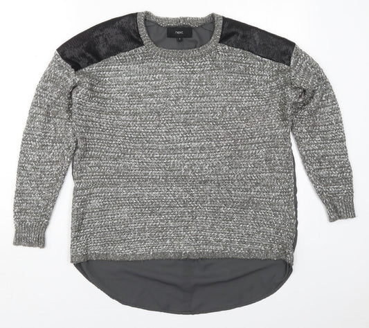 NEXT Womens Grey Crew Neck  Nylon Pullover Jumper Size 16