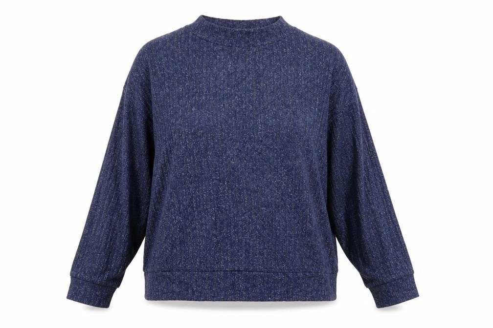 Marks and Spencer Womens Blue  Polyester Pullover Sweatshirt Size 16   - Cropped - Loungewear
