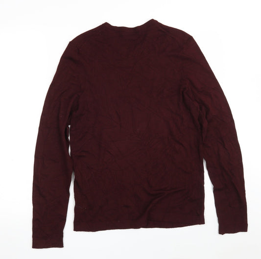 Bershka Womens Purple Scoop Neck  Acrylic Pullover Jumper Size S