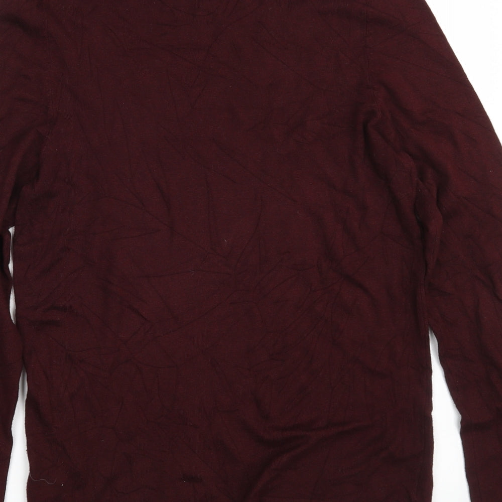 Bershka Womens Purple Scoop Neck  Acrylic Pullover Jumper Size S