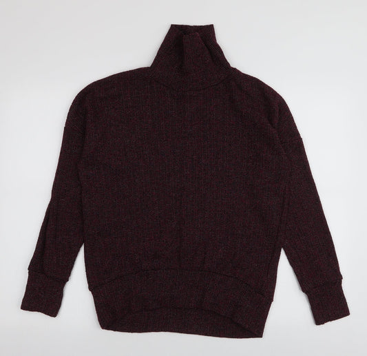 Topshop Womens Red Roll Neck  Polyester Pullover Jumper Size 6