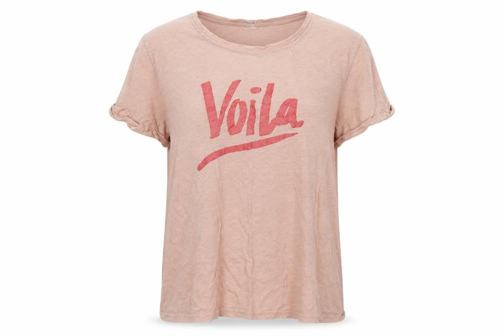 ICHI Womens Pink  100% Cotton Jersey T-Shirt Size 2XL Round Neck - Voila