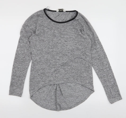 Miss Selfridge Womens Grey  Polyester Jersey T-Shirt Size 6 Round Neck