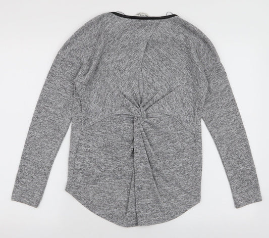 Miss Selfridge Womens Grey  Polyester Jersey T-Shirt Size 6 Round Neck