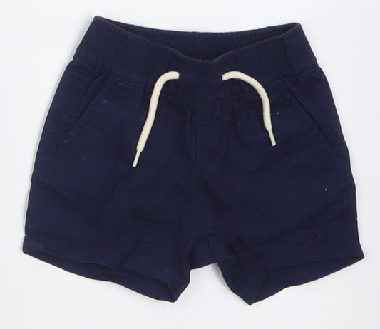 Gap Boys Blue  Cotton Cropped Trousers Size 0-3 Months  Tie