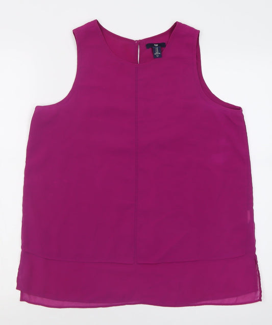 Gap Womens Purple  Polyester Basic Tank Size M Scoop Neck