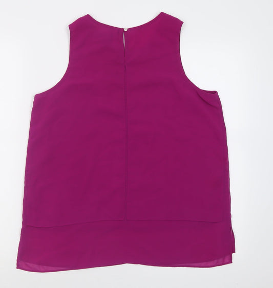 Gap Womens Purple  Polyester Basic Tank Size M Scoop Neck