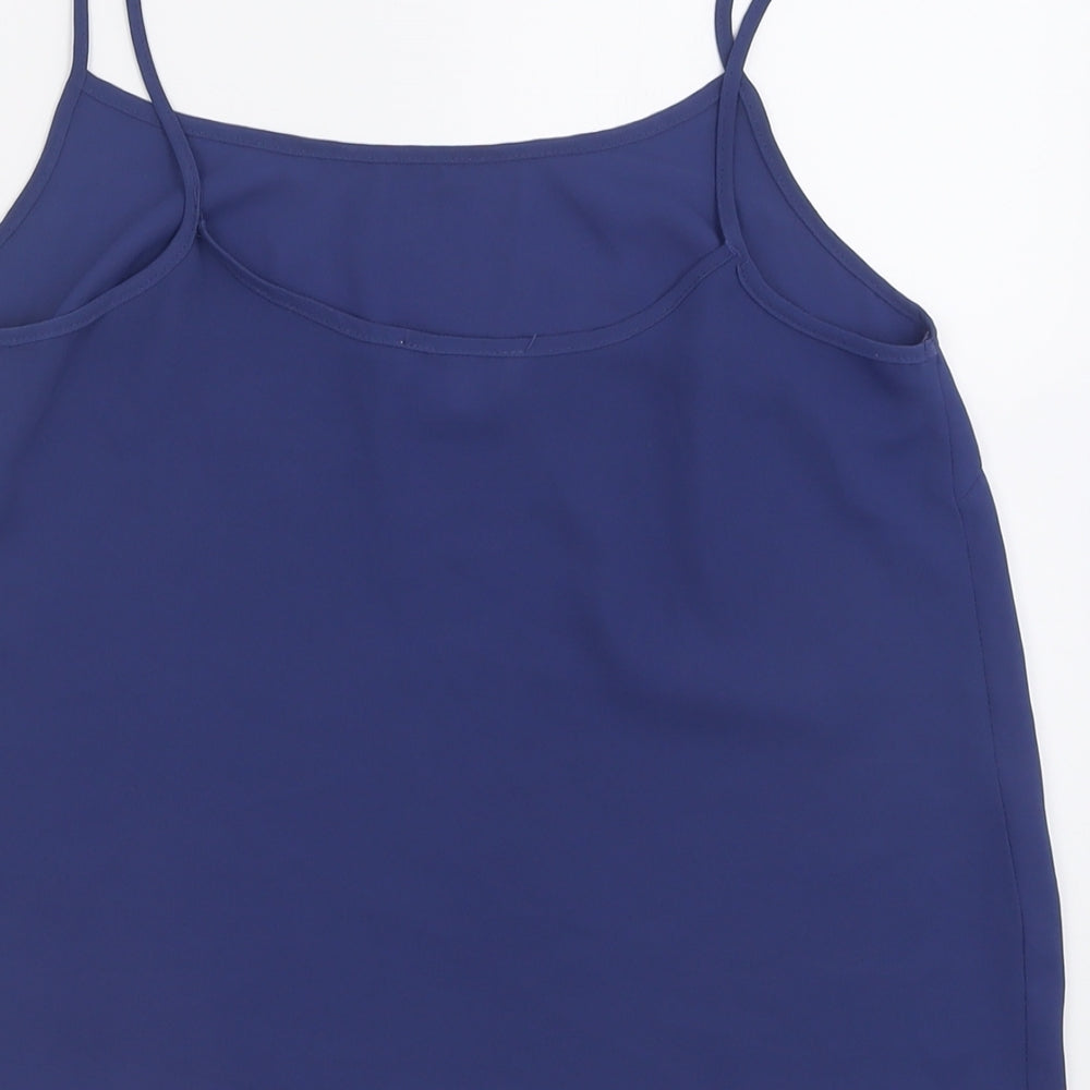 apaya Womens Blue  Polyester Basic Tank Size 12 Scoop Neck