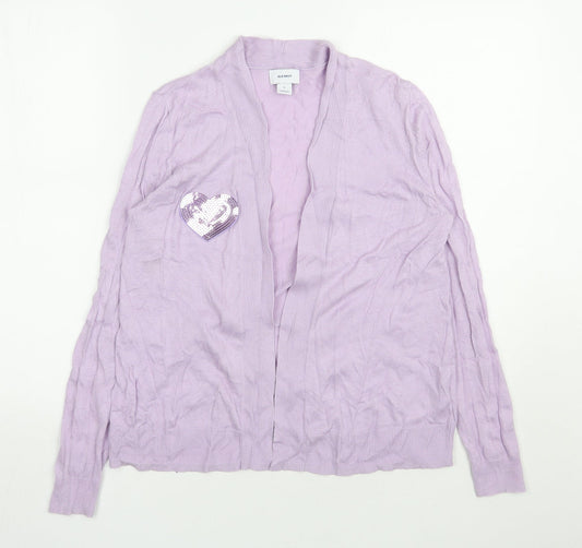 Old Navy Womens Purple V-Neck  Cotton Cardigan Jumper Size S