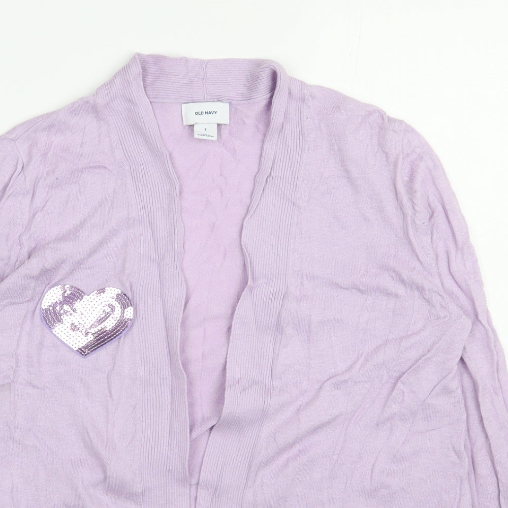 Old Navy Womens Purple V-Neck  Cotton Cardigan Jumper Size S
