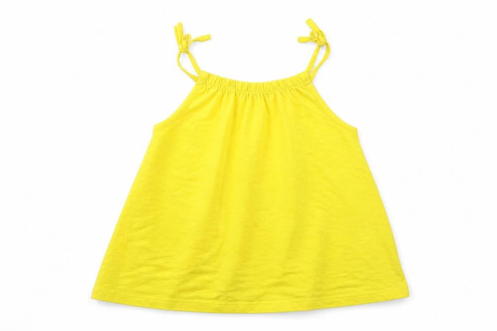Marks and Spencer Girls Yellow  Polyester Camisole Tank Size 5-6 Years Scoop Neck Pullover