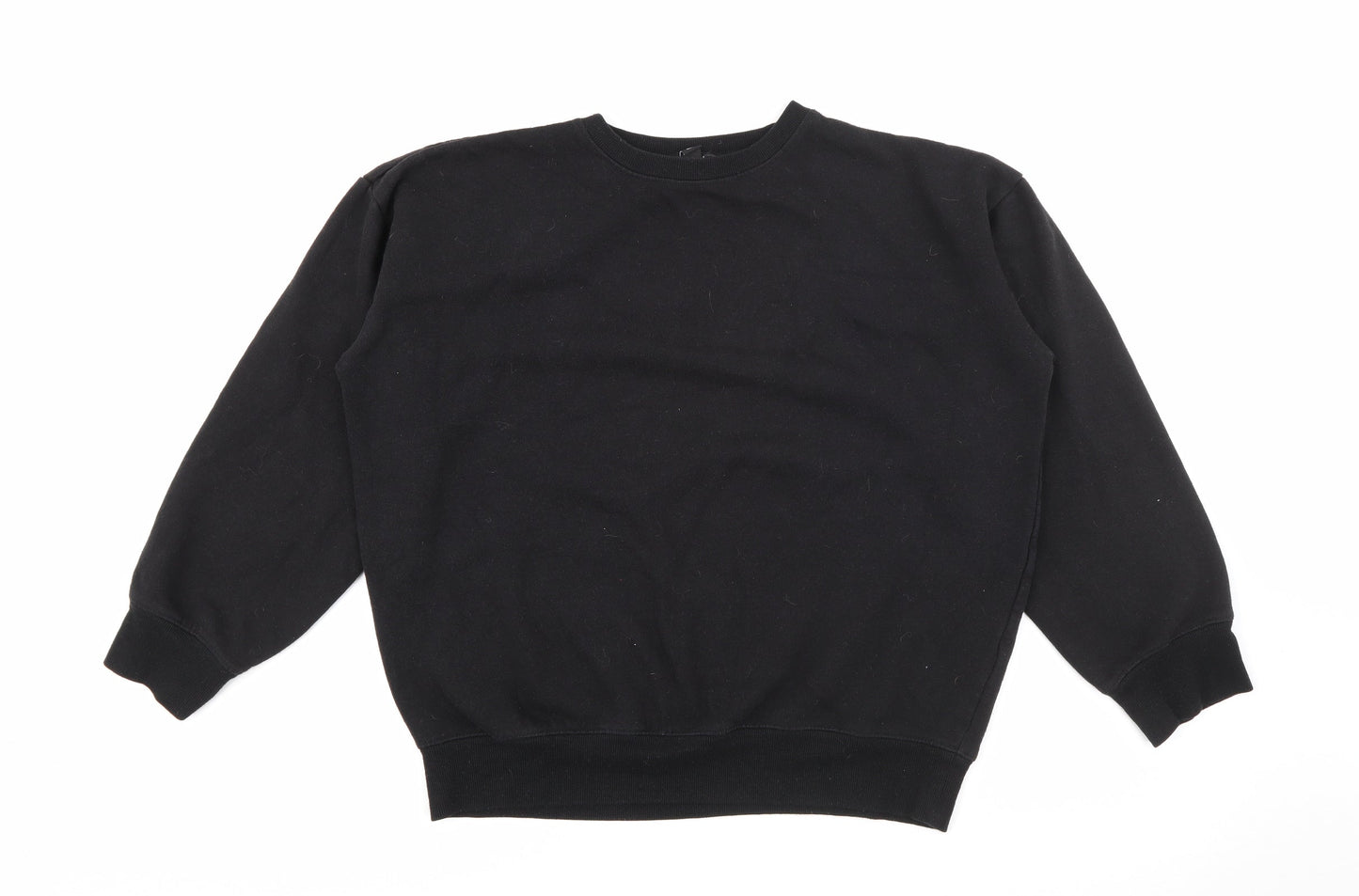 New Look Womens Black  Cotton Pullover Sweatshirt Size S