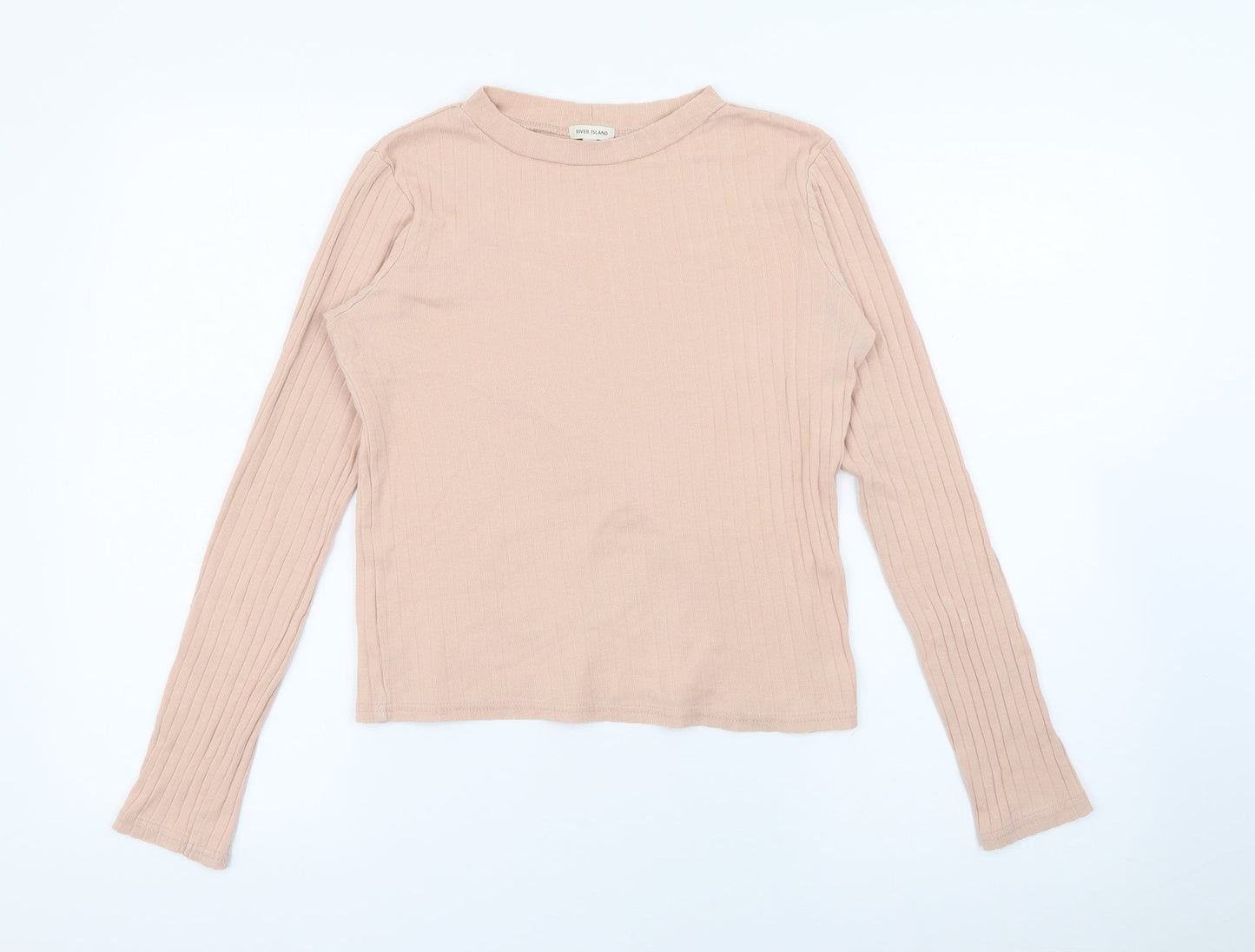 River Island Womens Pink Crew Neck  Polyester Pullover Jumper Size 8