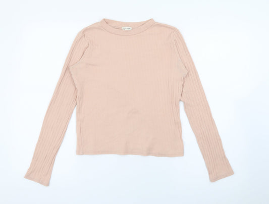 River Island Womens Pink Crew Neck  Polyester Pullover Jumper Size 8