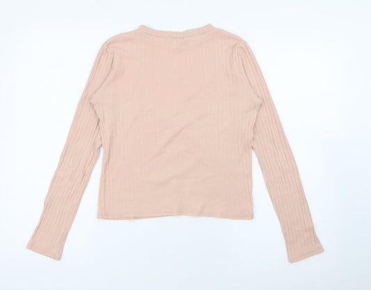 River Island Womens Pink Crew Neck  Polyester Pullover Jumper Size 8