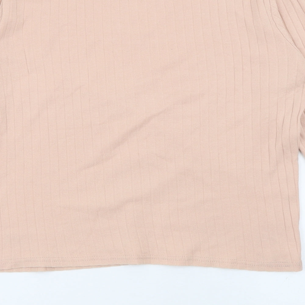 River Island Womens Pink Crew Neck  Polyester Pullover Jumper Size 8