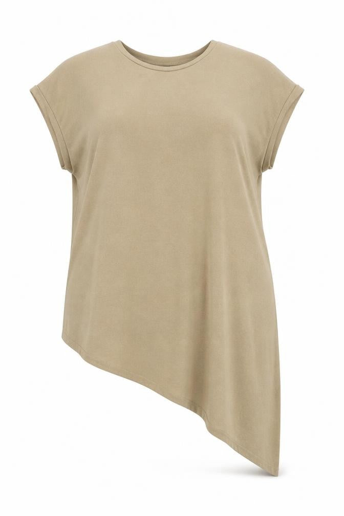 River Island Womens Beige  Polyester Tunic Tank Size 18 Round Neck - Assymetric hem