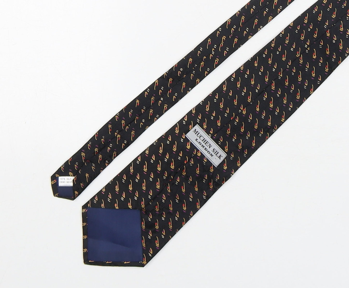 Muchen Silk Mens Multicoloured Geometric Silk Pointed Tie One Size
