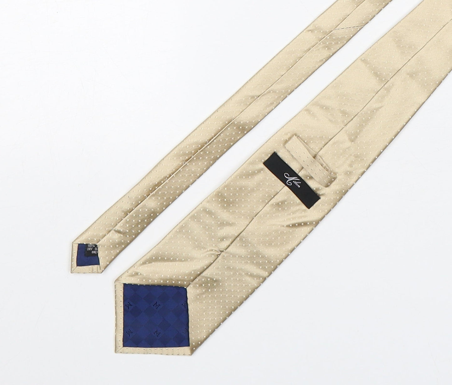 Milan  Mens Gold Polka Dot Silk Pointed Tie One Size