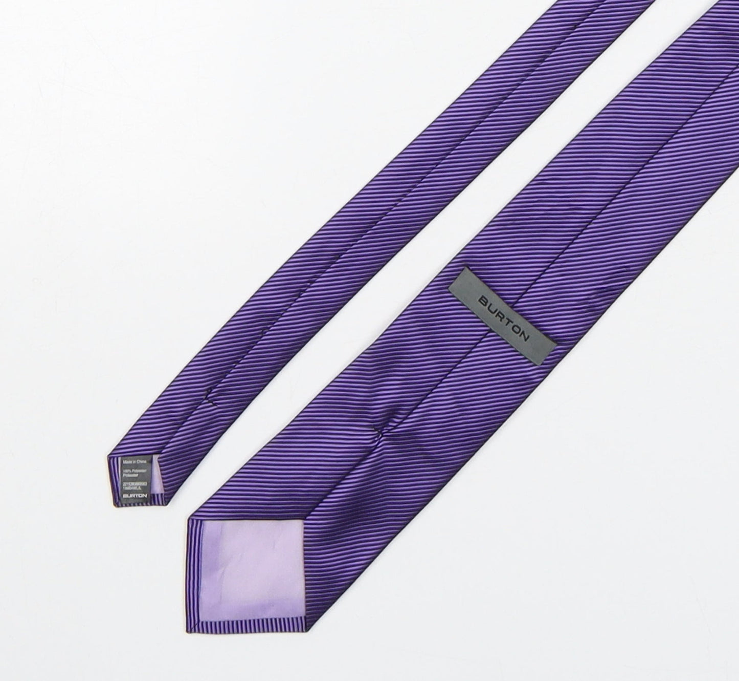 Burton  Mens Purple Striped Polyester Pointed Tie One Size
