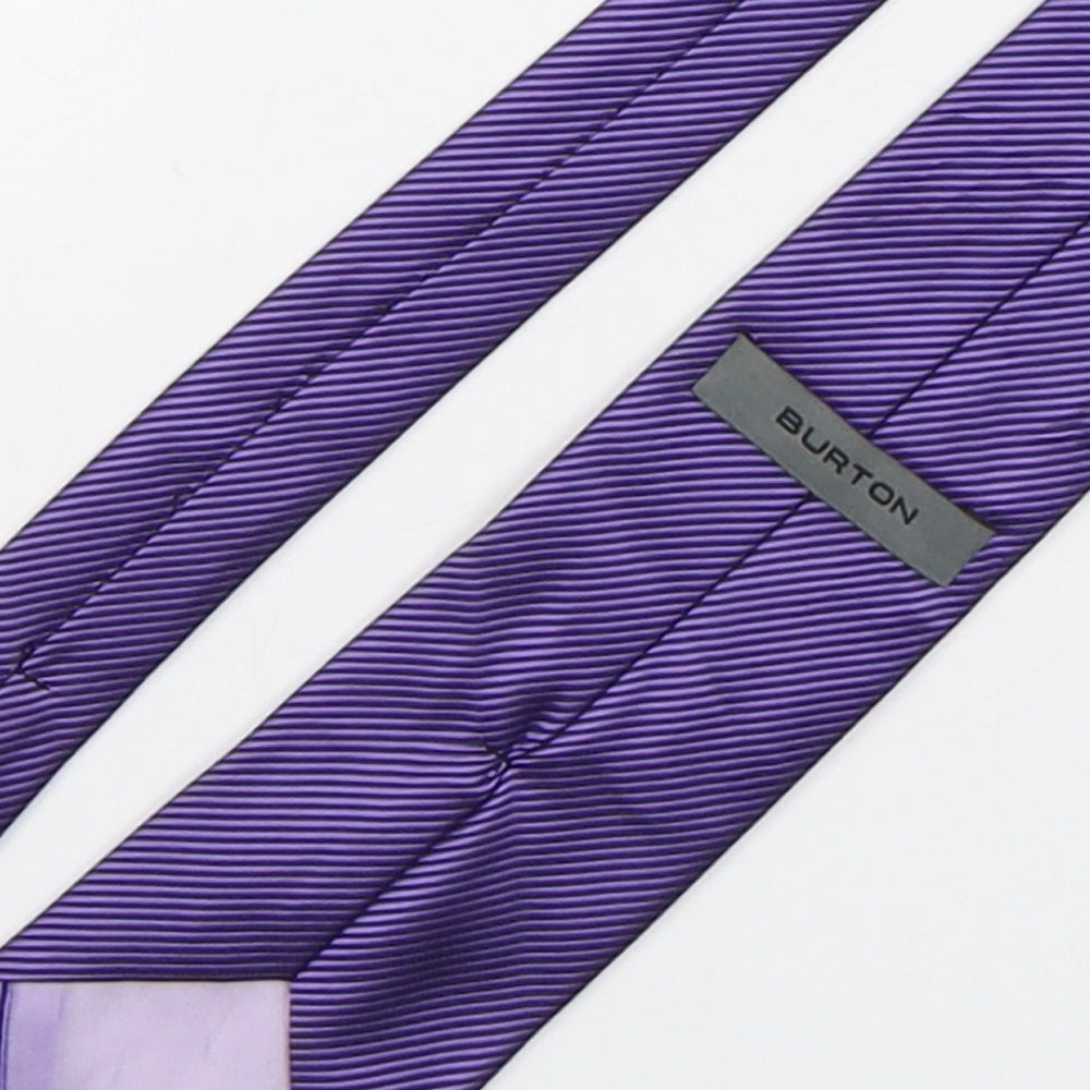 Burton  Mens Purple Striped Polyester Pointed Tie One Size