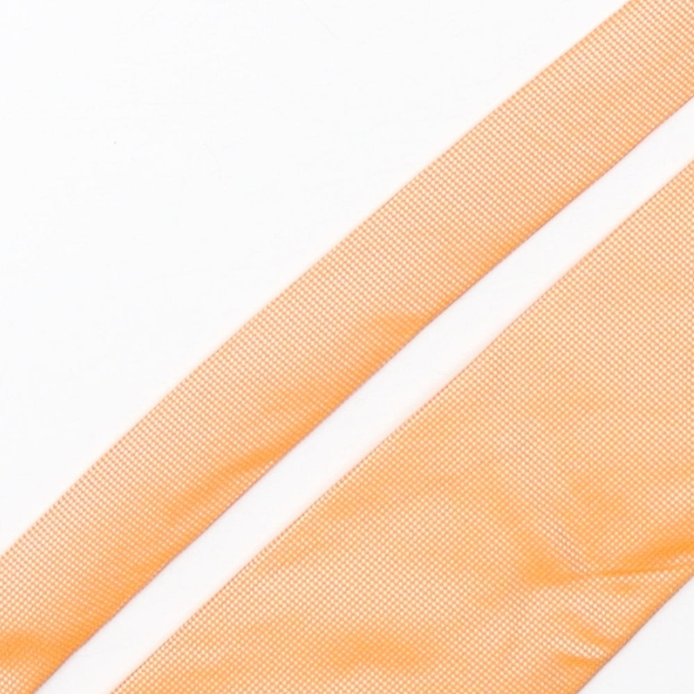 Fox & Chave  Mens Orange Grenadine Silk Pointed Tie One Size