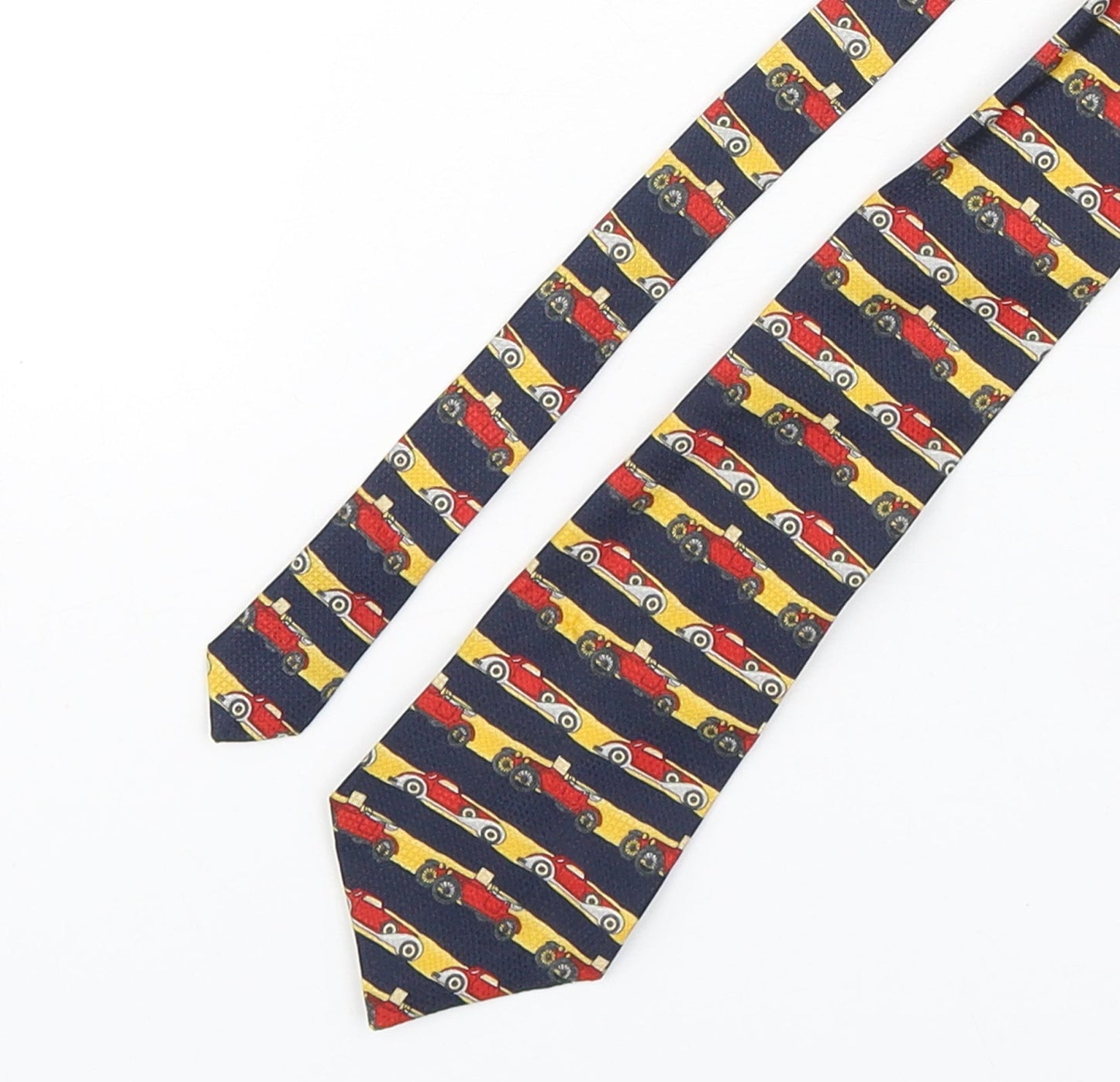 Halfords  Mens Multicoloured Striped Polyester Pointed Tie One Size - Car Print
