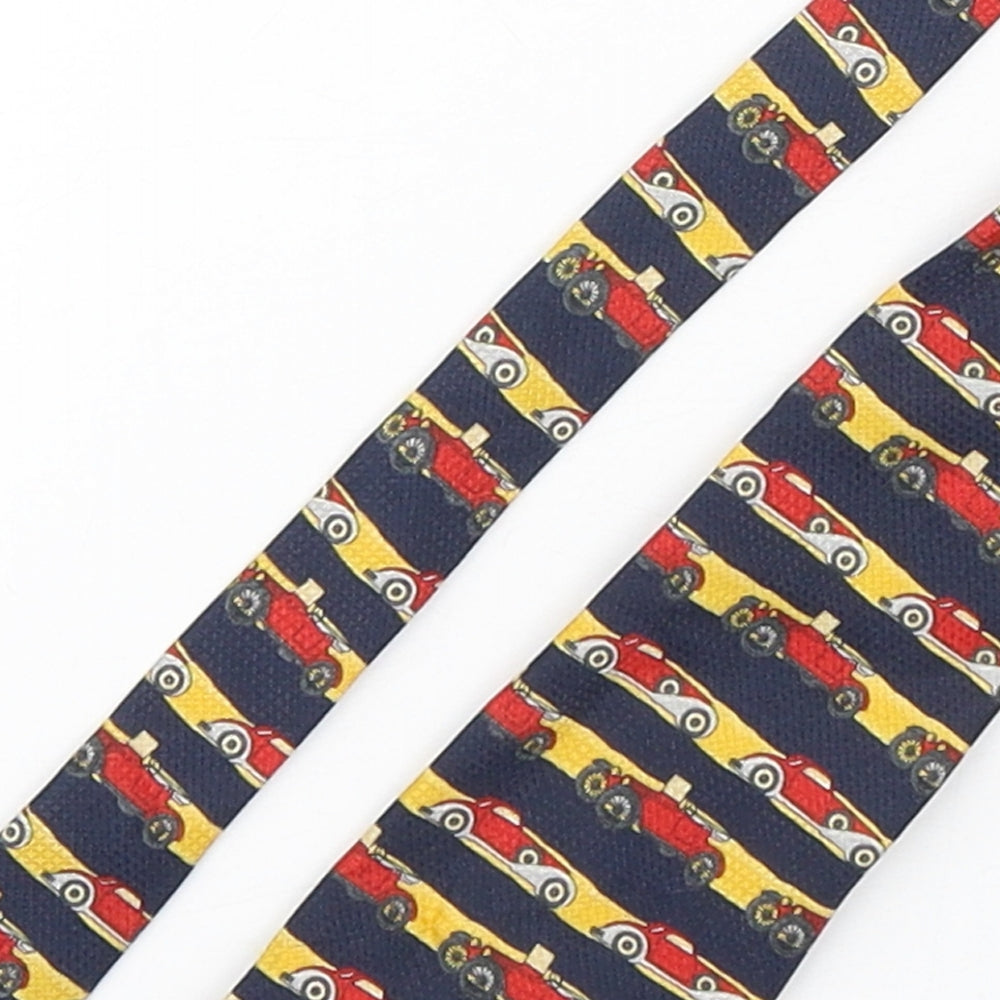 Halfords  Mens Multicoloured Striped Polyester Pointed Tie One Size - Car Print