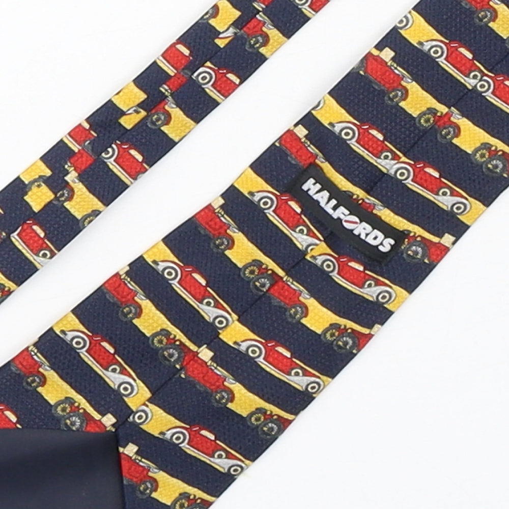 Halfords  Mens Multicoloured Striped Polyester Pointed Tie One Size - Car Print