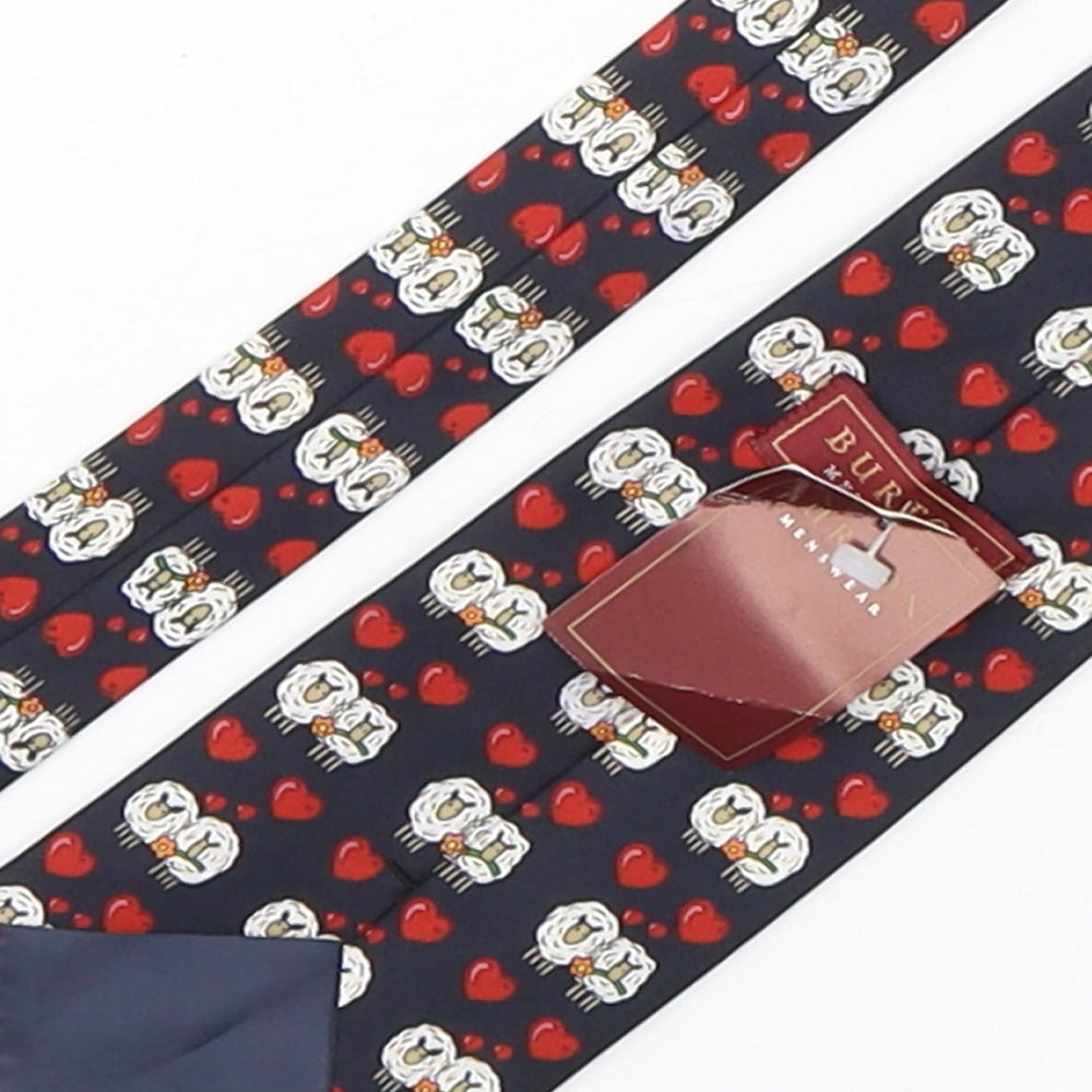 Burton  Mens Multicoloured Geometric Polyester Pointed Tie One Size - Sheep Print