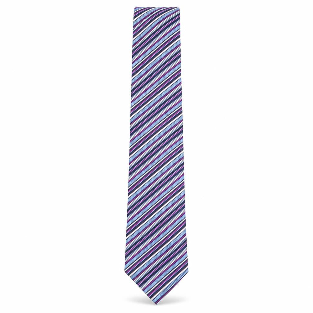 Marks and Spencer Mens Multicoloured Striped Polyester Pointed Tie One Size