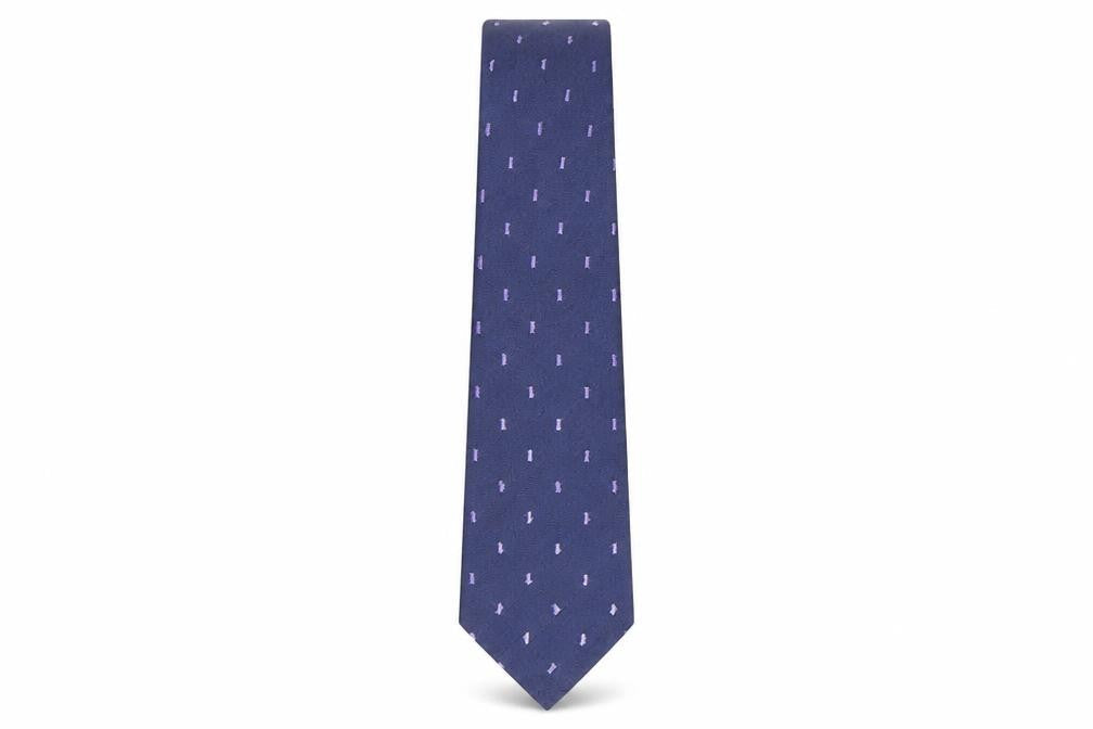 Luciano Versi  Mens Blue Geometric Silk Pointed Tie One Size