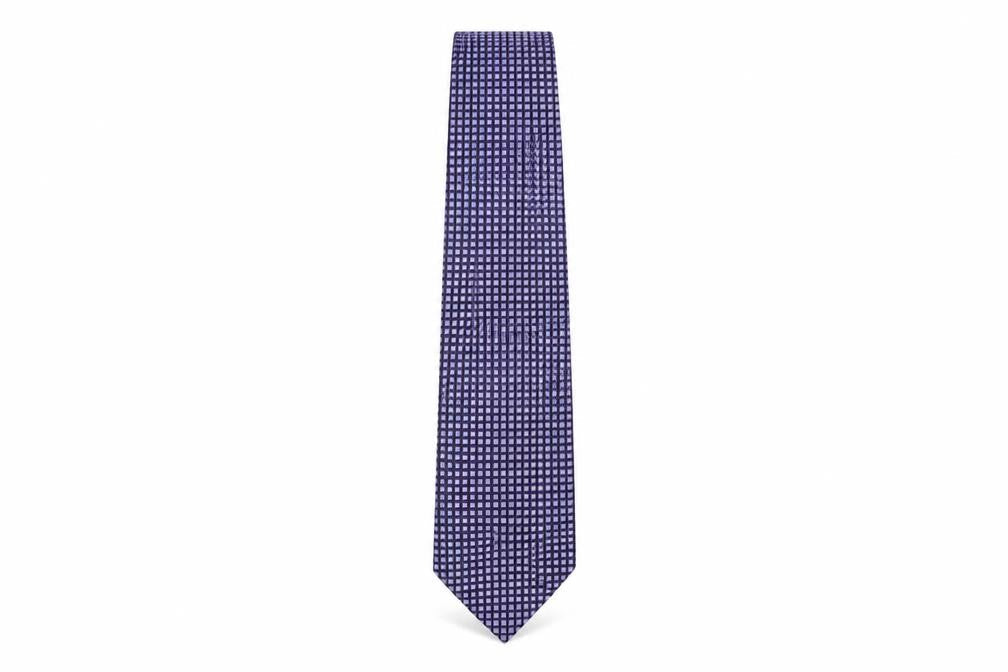 Greenwoods Mens Purple Plaids & Checks Polyester Pointed Tie One Size