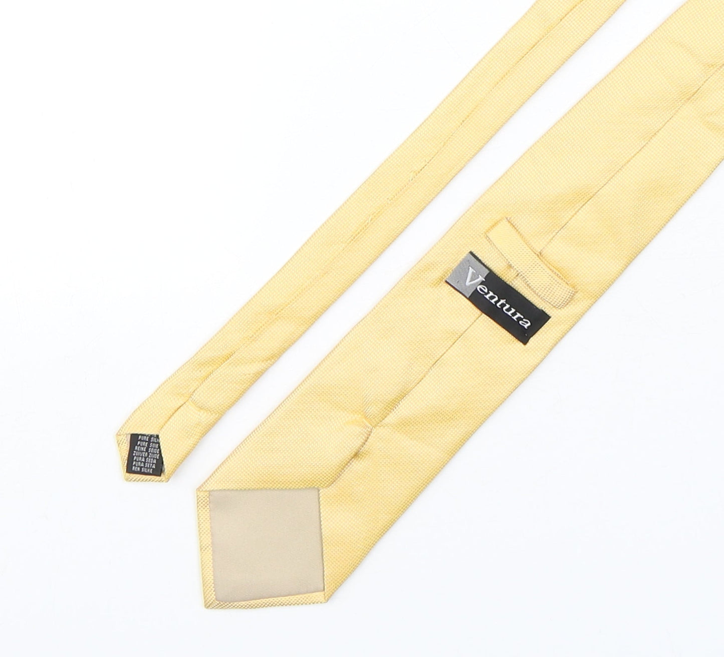 Ventura  Mens Gold Grenadine Silk Pointed Tie One Size