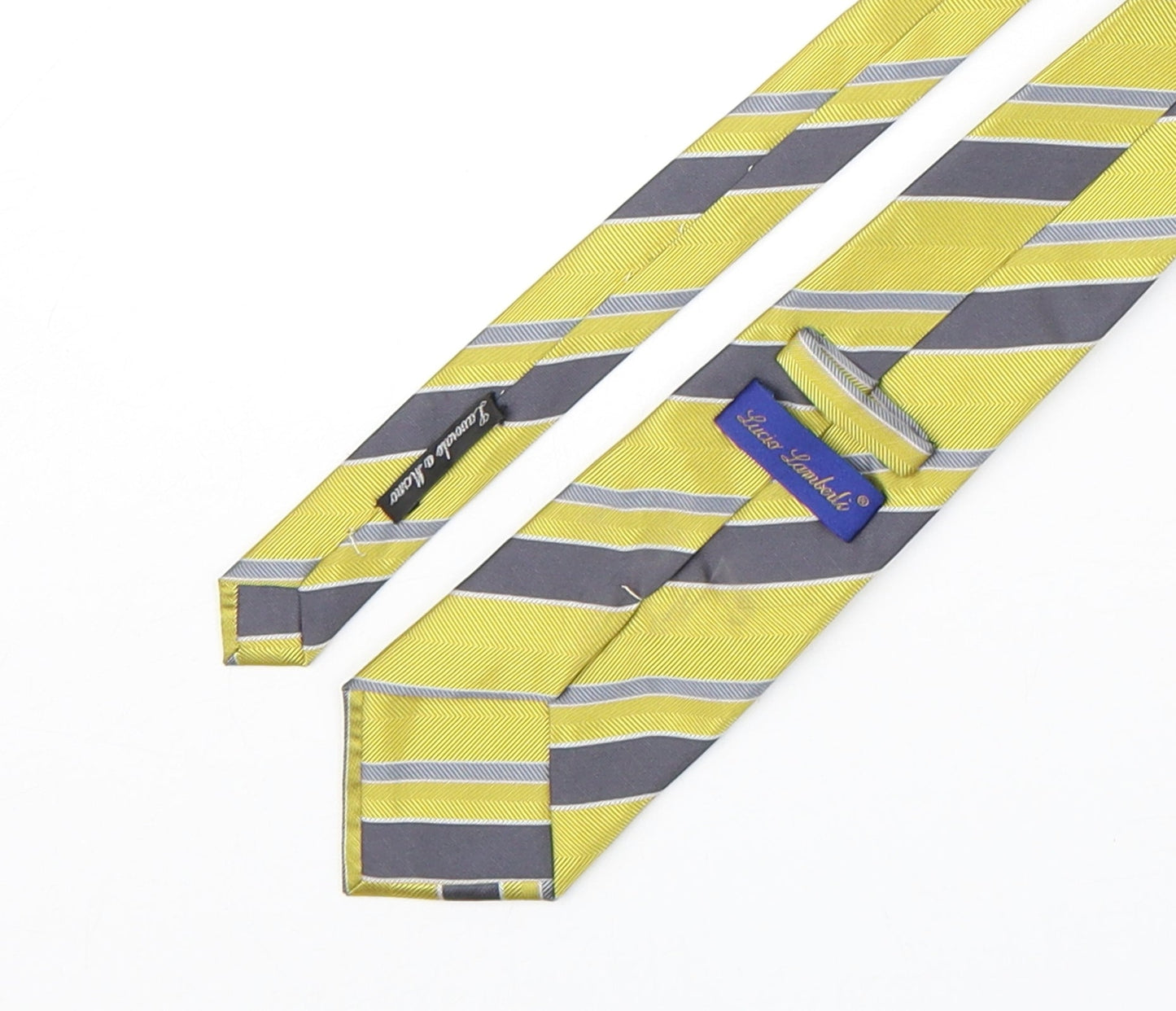 Lucio Lambeli Mens Multicoloured Striped Polyester Pointed Tie One Size
