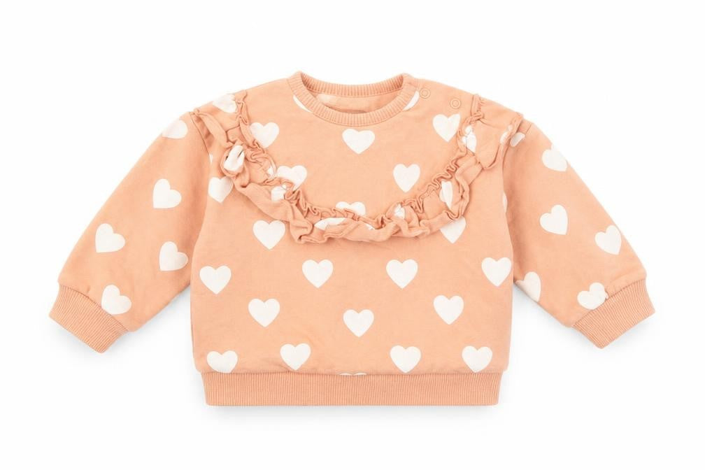George Baby Pink Geometric Cotton Pullover Jumper Size 3-6 Months  Snap - Heart Print