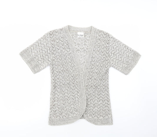 Pulse Womens Beige V-Neck  Acrylic Cardigan Jumper Size S