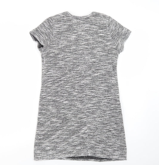 Miss Selfridge Womens Grey  Polyester Shift  Size 10  Crew Neck Pullover