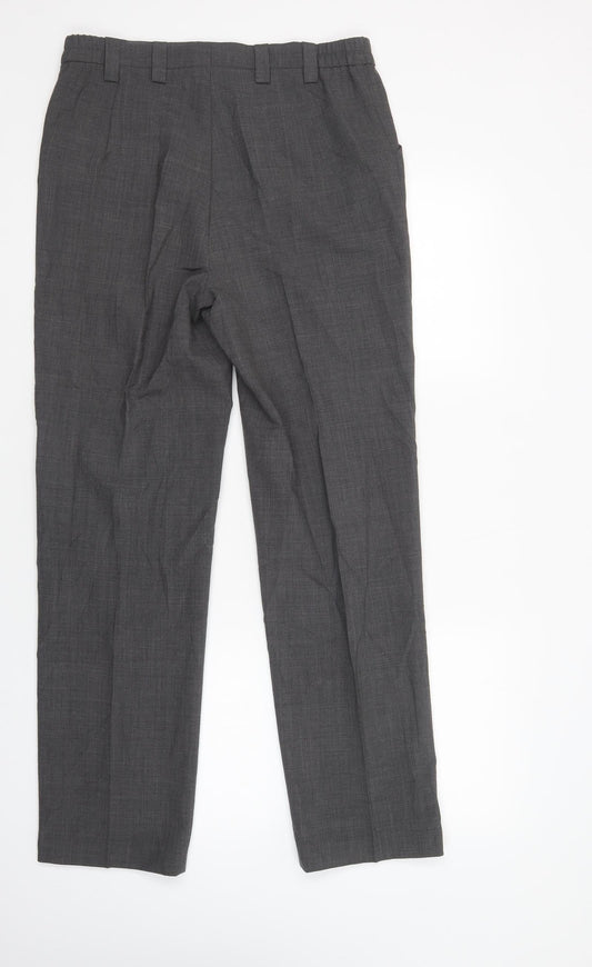 MICHELE Womens Grey  Polyester Dress Pants Trousers Size 12 L31 in Regular Button
