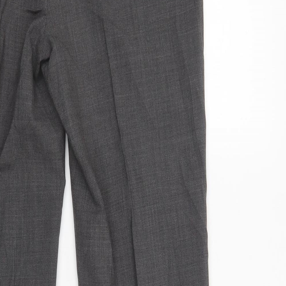 MICHELE Womens Grey  Polyester Dress Pants Trousers Size 12 L31 in Regular Button