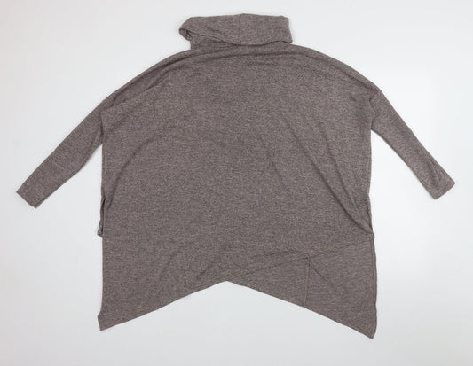 New Look Womens Brown Roll Neck  Polyester Pullover Jumper Size S   - Asymmetric Hem
