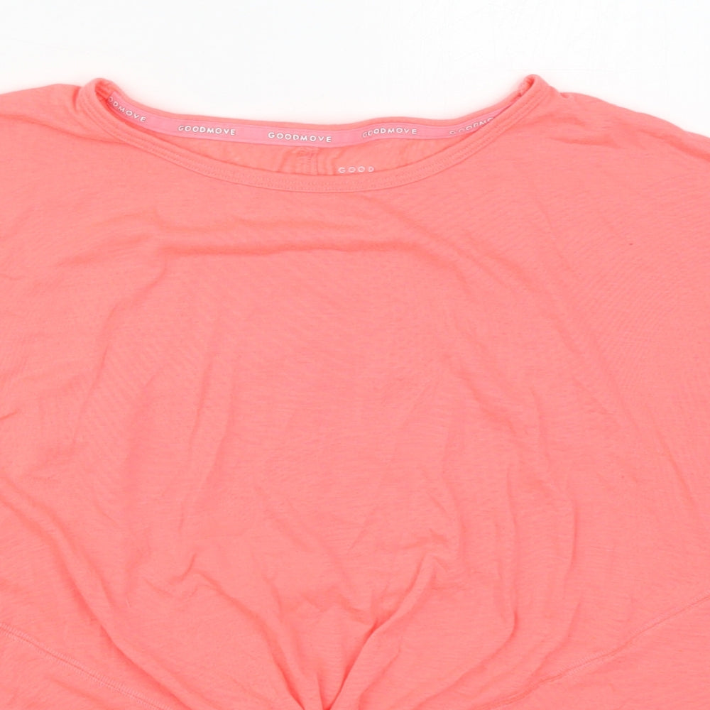 Marks and Spencer Girls Pink Animal Print Polyester Basic T-Shirt Size 13-14 Years Crew Neck Pullover