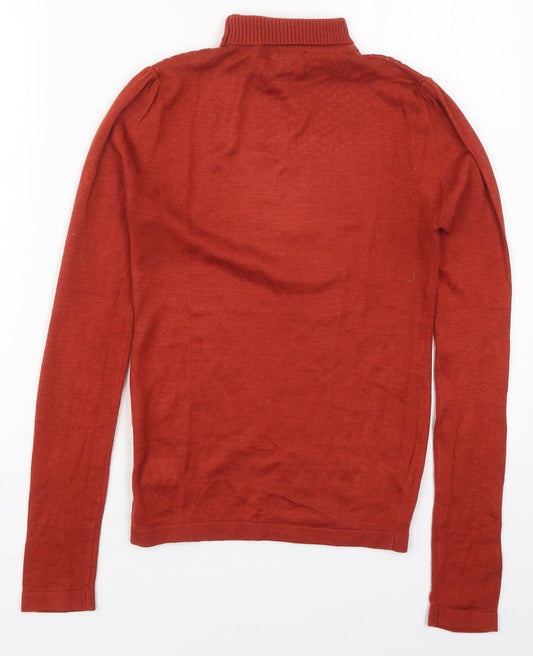 Therapy Womens Red Roll Neck  Acrylic Pullover Jumper Size 8