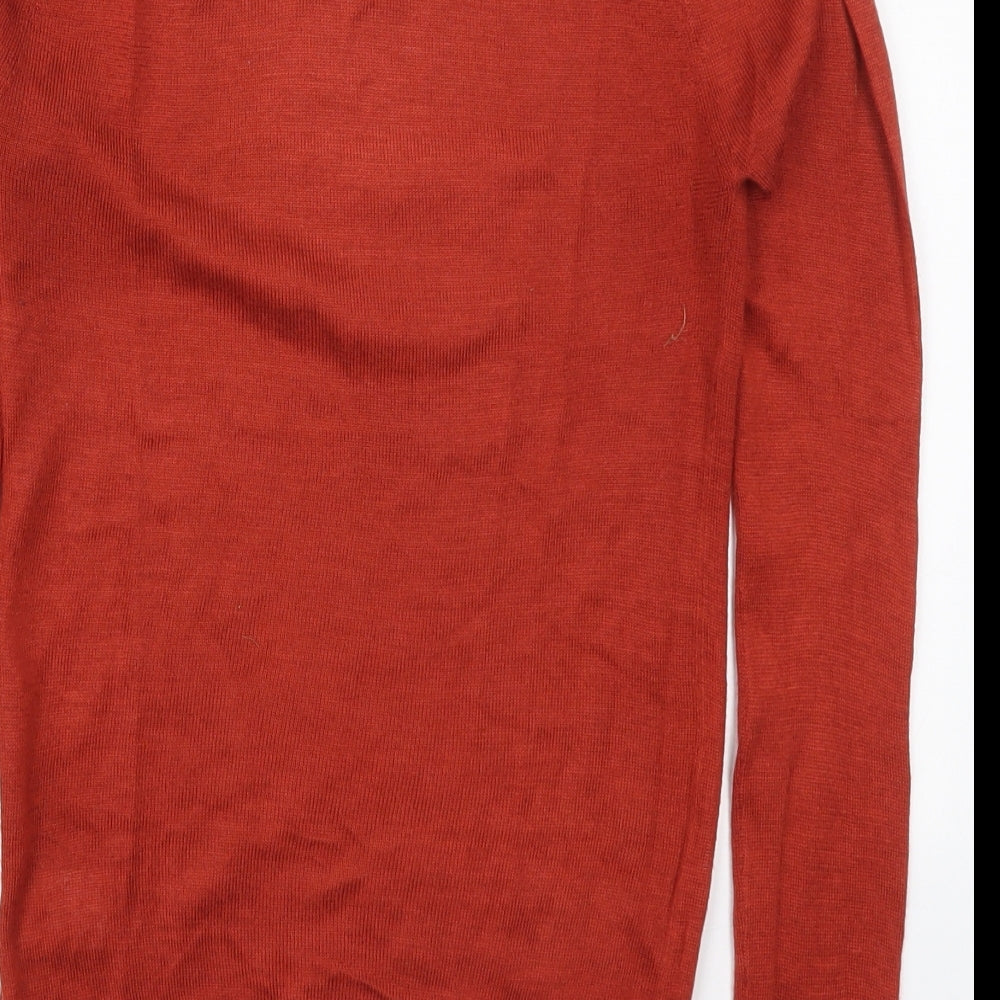 Therapy Womens Red Roll Neck  Acrylic Pullover Jumper Size 8