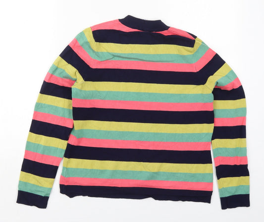 Harkel Womens Green Crew Neck Striped Viscose Pullover Jumper Size 14   - Pink