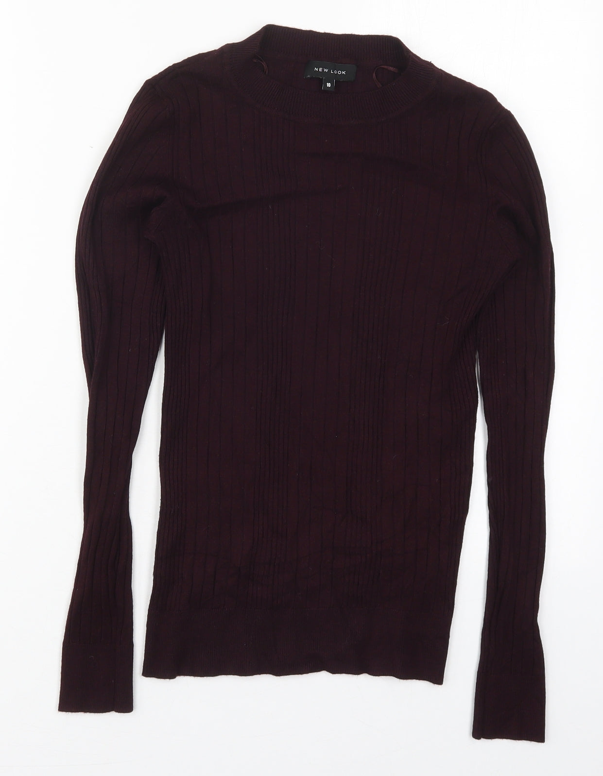 New Look Womens Purple Crew Neck  Viscose Pullover Jumper Size 10