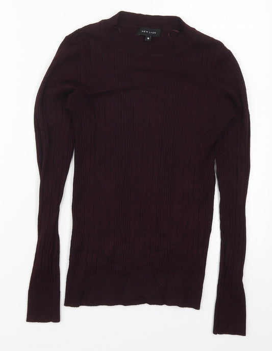 New Look Womens Purple Crew Neck  Viscose Pullover Jumper Size 10
