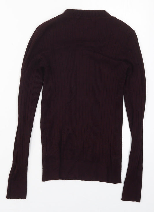 New Look Womens Purple Crew Neck  Viscose Pullover Jumper Size 10