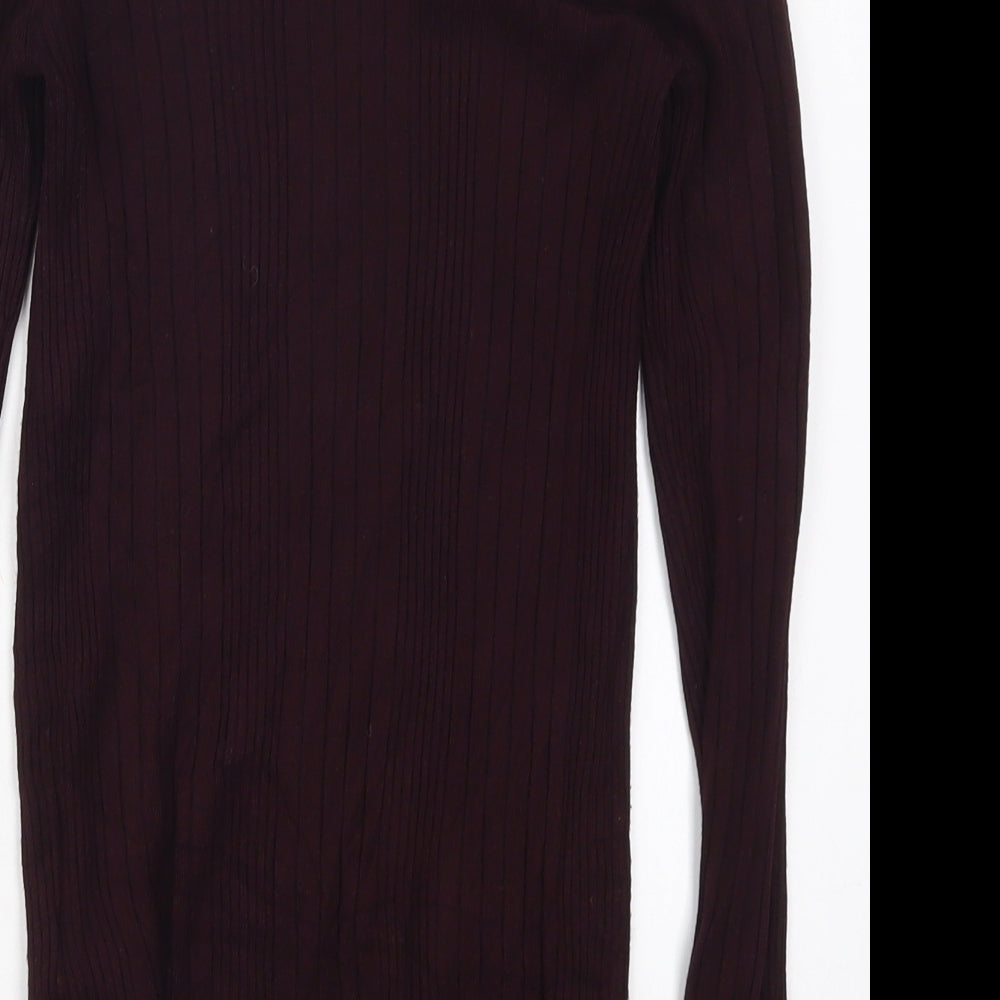 New Look Womens Purple Crew Neck  Viscose Pullover Jumper Size 10