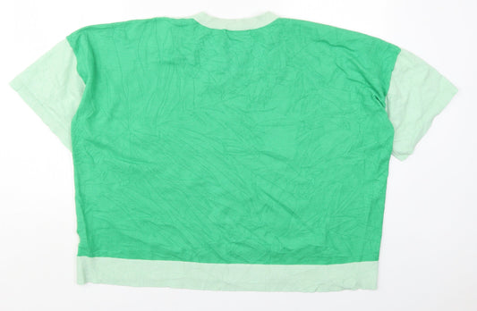 Marks and Spencer Womens Green V-Neck  Viscose Pullover Jumper Size 22